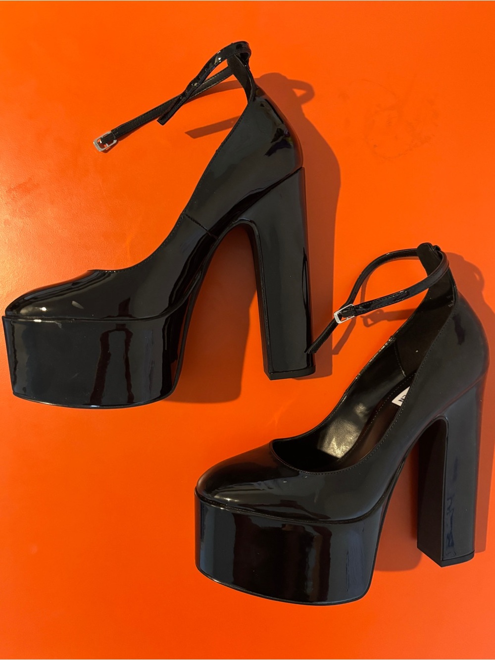 Steve Madden Black Patent Platform Mary Jane Heels